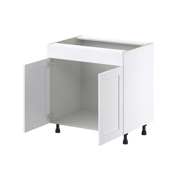 Hugo&Borg Rosemont 33 x 34.5 x 24.88 Glacier White Door And Drawer Base Semi-Custom Cabinet