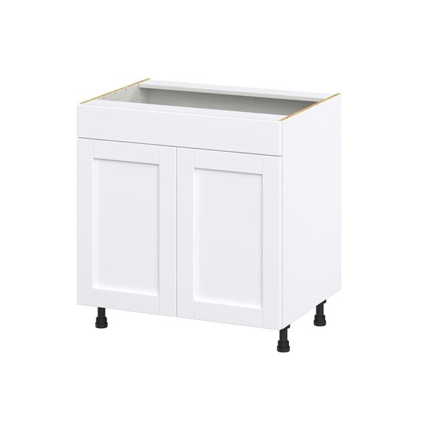 Hugo&Borg Rosemont 33 x 34.5 x 24.88 Glacier White Door And Drawer Base Semi-Custom Cabinet