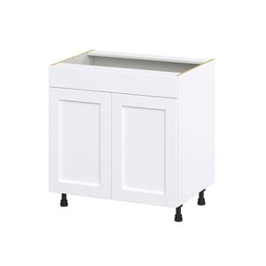 Hugo&Borg Rosemont 33 x 34.5 x 24.88 Glacier White Door And Drawer Base Semi-Custom Cabinet