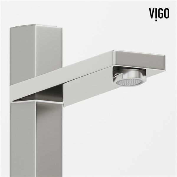 VIGO Nova Single Hole Single Handle Vessel Bathroom Faucet in Brushed Nickel