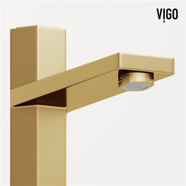 VIGO Nova Single Hole Single Handle Vessel Bathroom Faucet in Matte Brushed Gold