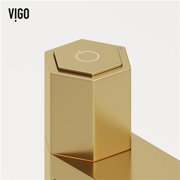 VIGO Nova Single Hole Single Handle Vessel Bathroom Faucet in Matte Brushed Gold