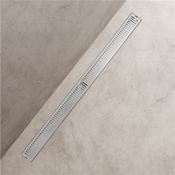 Drain de douche linéaire avec couvercle rectangulaire Elan de VIGO chrome 36 po