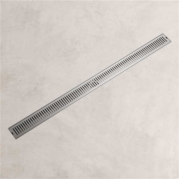 VIGO Elan&nbsp;36-in Long Linear Shower Drain with Rectangle Pattern Drain Cover - Brushed Nickel