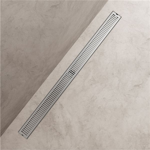 VIGO Elan&nbsp;36-in Long Linear Shower Drain with Rectangle Pattern Drain Cover - Brushed Nickel