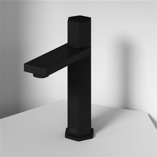 VIGO Nova&nbsp;8-in H Button Operated One-Hole Bathroom Faucet - Matte Black