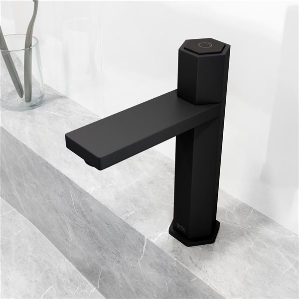VIGO Nova&nbsp;8-in H Button Operated One-Hole Bathroom Faucet - Matte Black