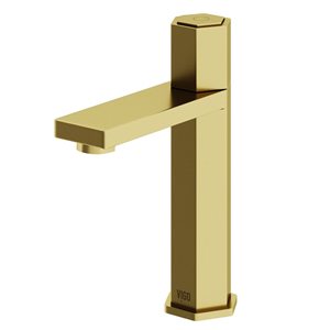 VIGO Nova Single Hole Single-Handle Bathroom Faucet in Matte Brushed Gold