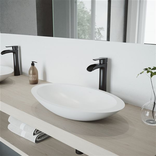 Robinet salle de bain VIGO un trou pour lavabo vasque fini noir mat avec  bonde VG03024MBK4