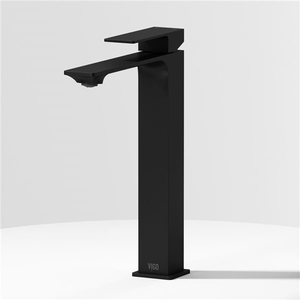 Robinet de lavabo pour salle de bain Dunn Vessel VIGO fini noir mat