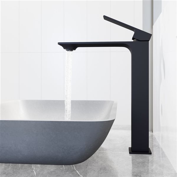 Robinet de lavabo pour salle de bain Dunn Vessel VIGO fini noir mat