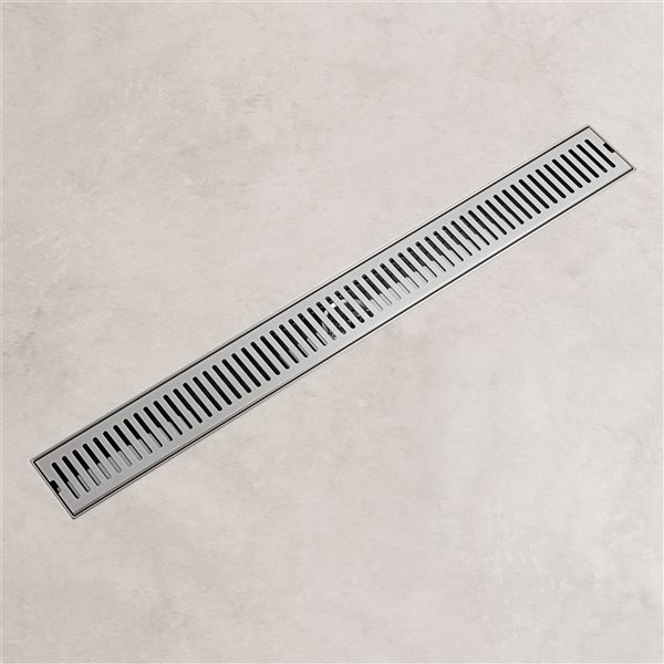 VIGO Elan&nbsp;24-in Long Linear Shower Drain with Rectangle Pattern Drain Cover - Chrome