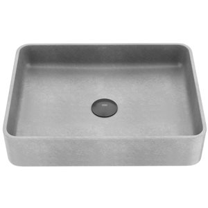 Lavabo-vasque de salle de bain Concrete Stone™  VIGO gris 19 po x 14 po