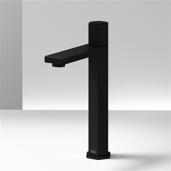 VIGO Nova Single Hole Single Handle Vessel Bathroom Faucet in Matte Black