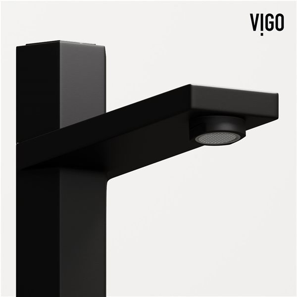 VIGO Nova Single Hole Single Handle Vessel Bathroom Faucet in Matte Black