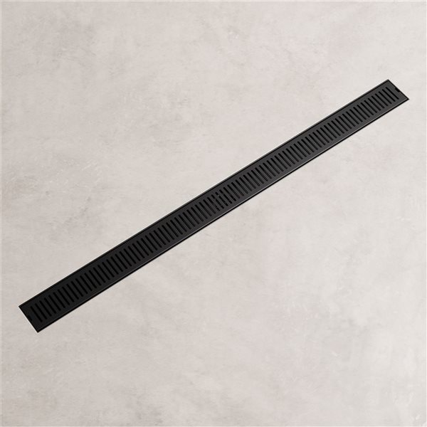VIGO Elan&nbsp;36-in Long Linear Shower Drain with Rectangle Pattern Drain Cover - Matte Black