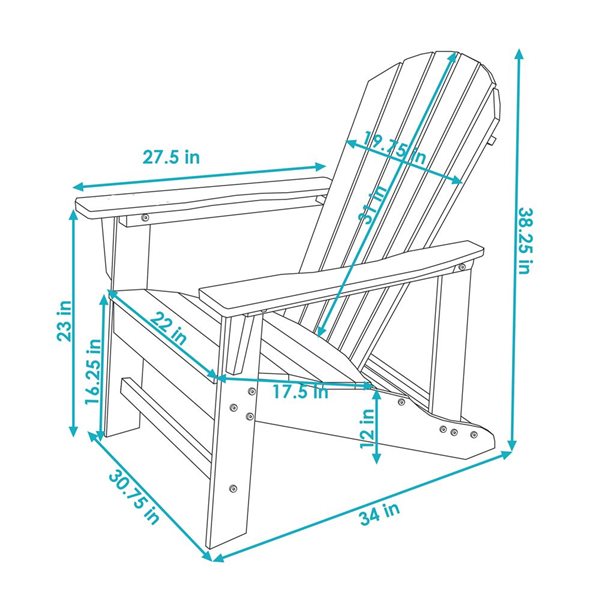 Sunnydaze Raised Adirondack Chair HDPE plastic Brown Set of 2