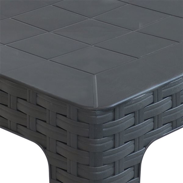 Sunnydaze Outdoor Patio Side Table Square Gray 18-in Set of 2