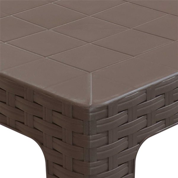 Sunnydaze Outdoor Patio Side Table Square Brown 18-in