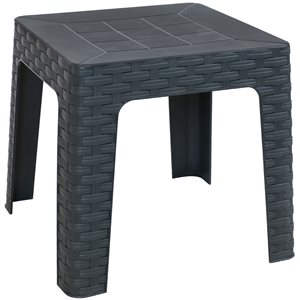 Sunnydaze Outdoor Patio Side Table Square Gray 18-in