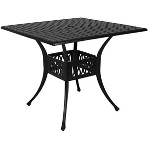 Sunnydaze Decor 35-in Black Cast Aluminum Square Dining Table