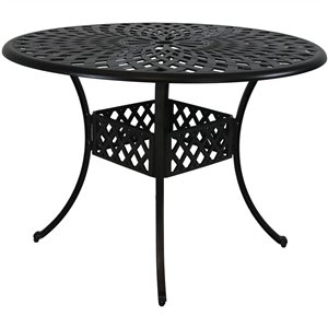 Sunnydaze Decor 41-in Cast Aluminum with Crossweave Design Patio Table