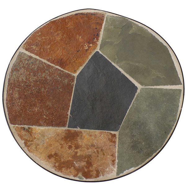 Sunnydaze Decor 12-in Mosaic Slate Tile Steel Frame Side Table/ Plant Stand