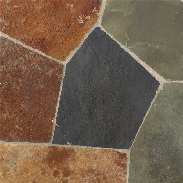 Sunnydaze Decor 12-in Mosaic Slate Tile Steel Frame Side Table/ Plant Stand