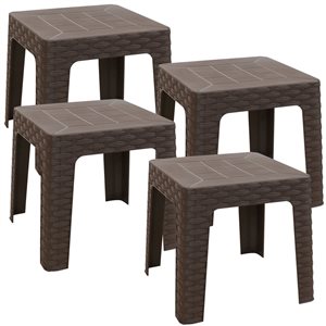 Sunnydaze Decor Set of 4 18-in Brown Patio Side Table