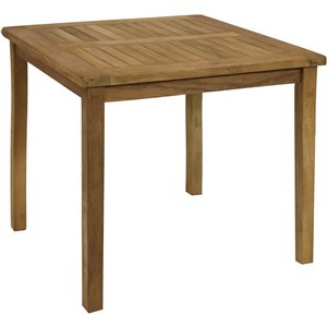 Sunnydaze Decor 32-in Light Stain Finish Teak Outdoor Square Dining Table