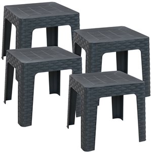 Sunnydaze Decor Set of 4 Grey Square Patio Side Table