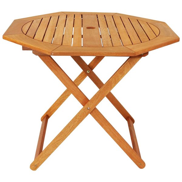 Sunnydaze Decor Meranti Wood Octagon Outdoor Folding Patio Table