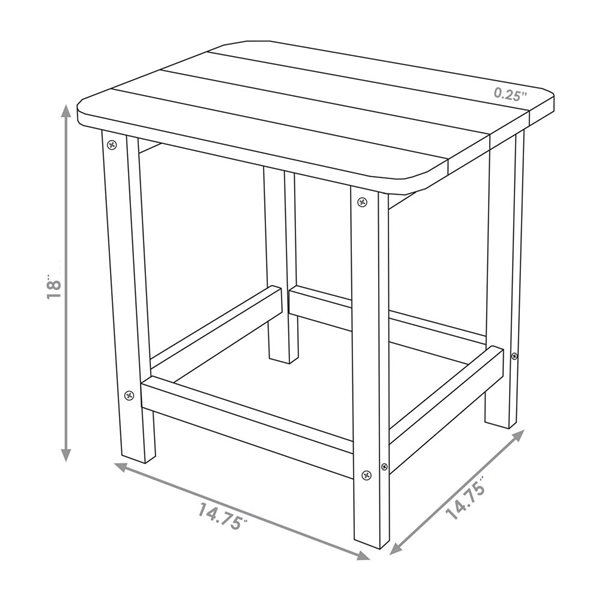 Sunnydaze Decor All-Weather Red Outdoor Side Table