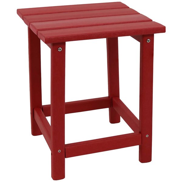 Sunnydaze Decor All-Weather Red Outdoor Side Table