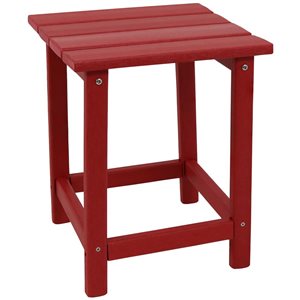 Sunnydaze Decor All-Weather Red Outdoor Side Table