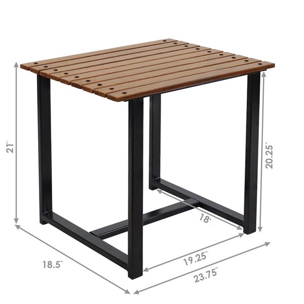 Sunnydaze Decor European Chestnut Rectangle Side Table