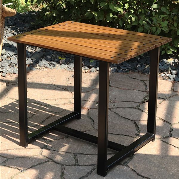 Sunnydaze Decor European Chestnut Rectangle Side Table