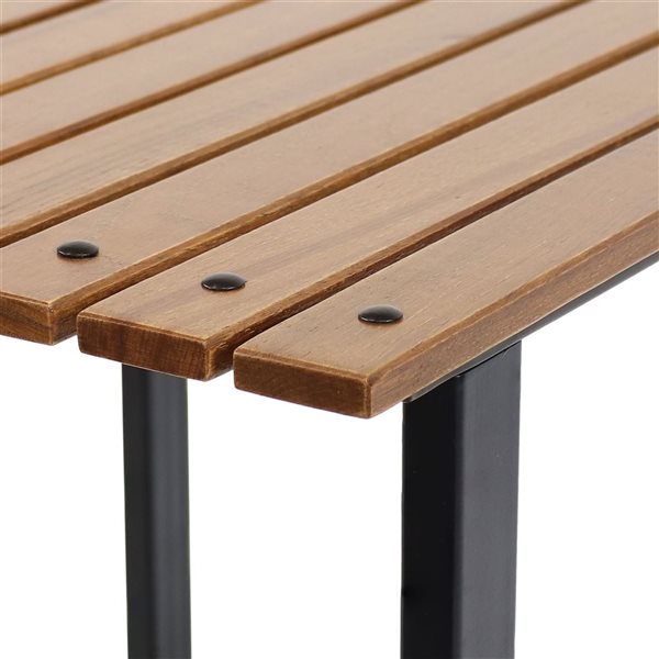 Sunnydaze Decor European Chestnut Rectangle Side Table