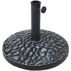 Sunnydaze Decor 18-in Grey Pebble Texture Resin Patio Umbrella Base