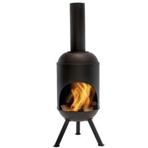 Sunnydaze Decor 60-in x 22-in x 22-in Black Steel Outdoor Cone Chimney Fireplace