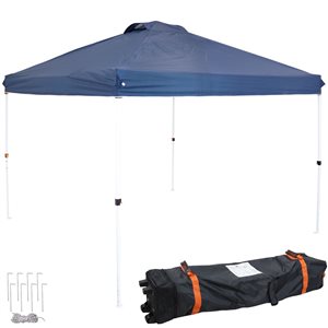 Sunnydaze 12-ft x 12-ft  Foot Premium Pop-Up Canopy with Rolling Carry Bag - Blue