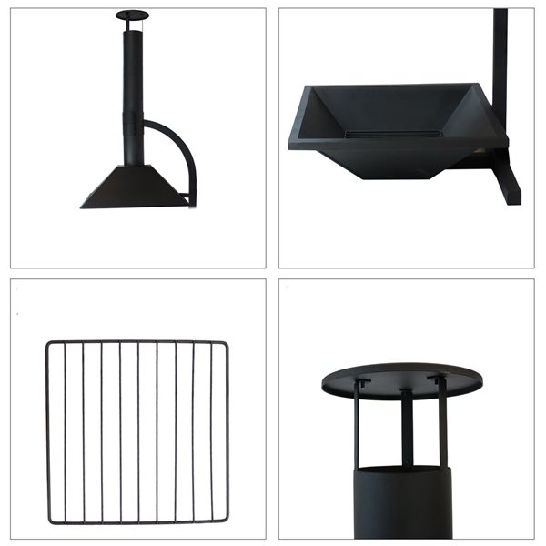 Sunnydaze Decor 50in x 32in x 22in Black Steel Outdoor Cone Chimney