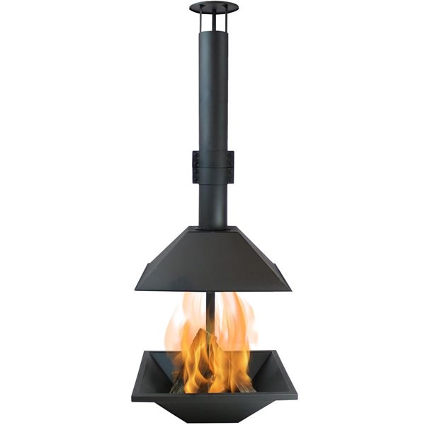 Sunnydaze Decor 50in x 32in x 22in Black Steel Outdoor Cone Chimney