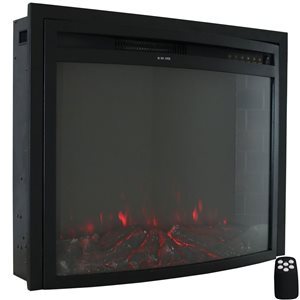 Sunnydaze Decor 30.5-in W Black Fan-forced Electric Fireplace