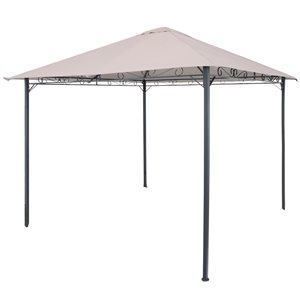 Sunnydaze Decor Gray Metal Square Semi-permanent Gazebo Polyester Roof (exterior: 120-ft x 120-ft)