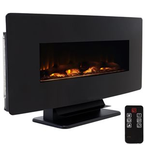 Sunnydaze Decor 42-in W Black Fan-forced Electric Fireplace