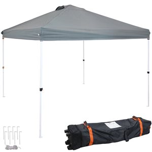 Sunnydaze 12-ft x 12-ft  Premium Pop-Up Canopy with Rolling Carry Bag - Gray