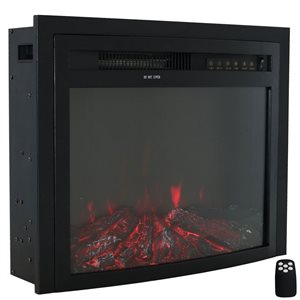 Sunnydaze Decor 23.5-in W Black Fan-forced Electric Fireplace