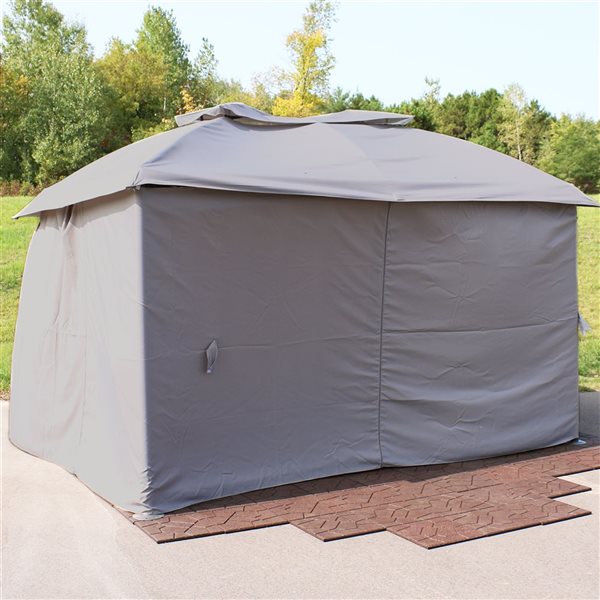 Sunnydaze 10-ft x 10-ft Polyester Gazebo 4-Piece Sidewall Set - Gray