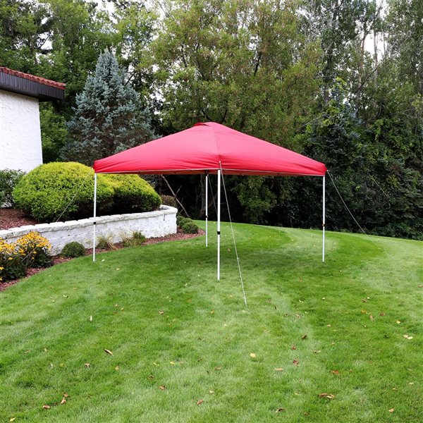 Sunnydaze 12-ft x 12-ft  Premium Pop-Up Canopy with Rolling Carry Bag - Red